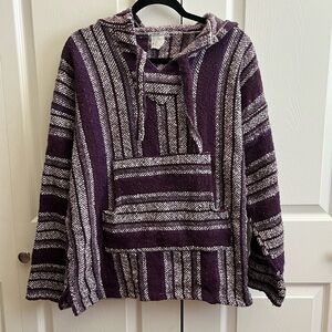 Purple Pullover Poncho Large